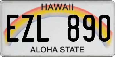 HI license plate EZL890