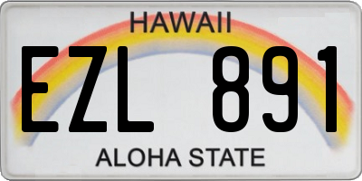 HI license plate EZL891