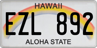 HI license plate EZL892