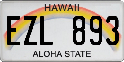HI license plate EZL893