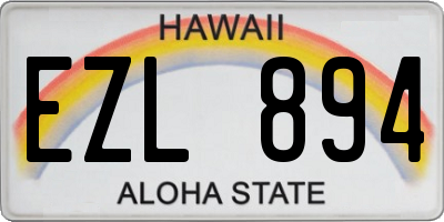 HI license plate EZL894