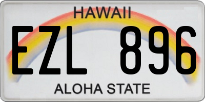 HI license plate EZL896