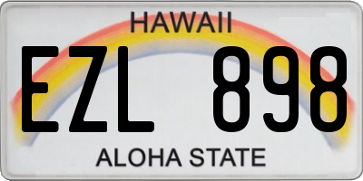 HI license plate EZL898