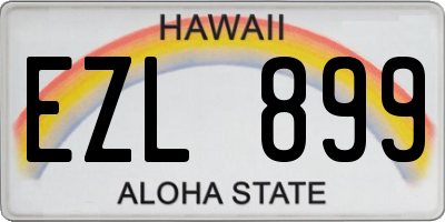 HI license plate EZL899