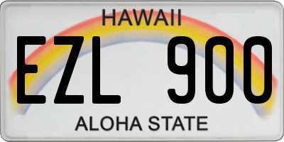 HI license plate EZL900