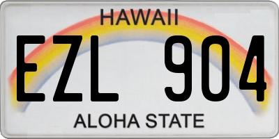 HI license plate EZL904