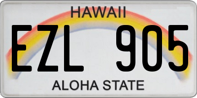 HI license plate EZL905