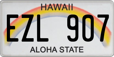 HI license plate EZL907
