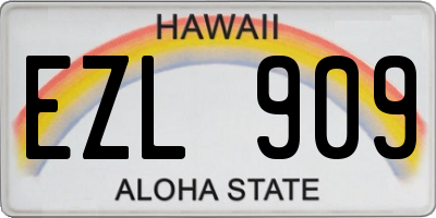 HI license plate EZL909
