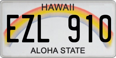 HI license plate EZL910