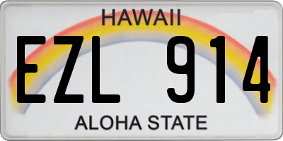 HI license plate EZL914