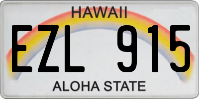 HI license plate EZL915