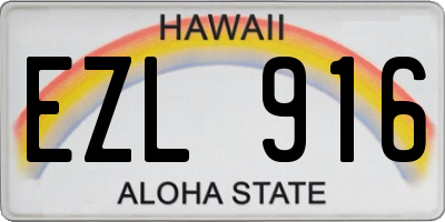 HI license plate EZL916