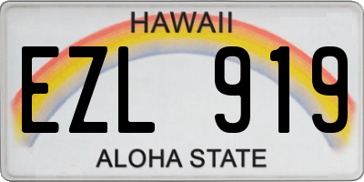 HI license plate EZL919