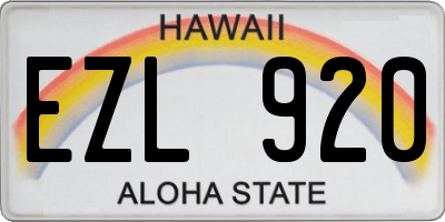 HI license plate EZL920