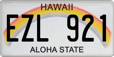 HI license plate EZL921