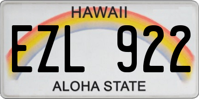 HI license plate EZL922