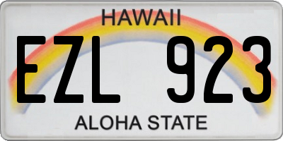 HI license plate EZL923