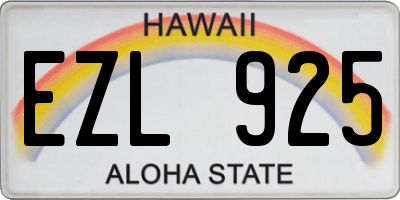 HI license plate EZL925