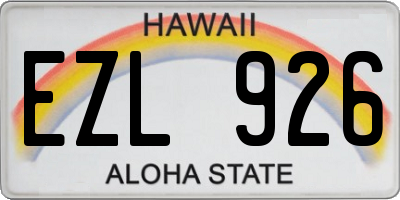 HI license plate EZL926
