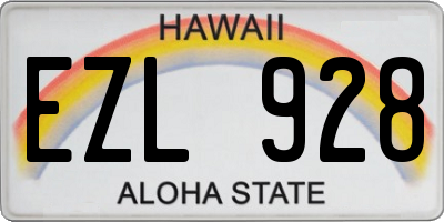 HI license plate EZL928