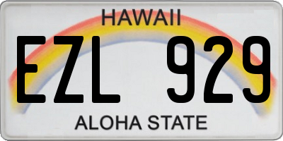 HI license plate EZL929