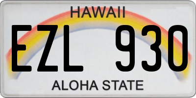 HI license plate EZL930