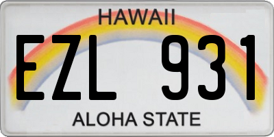 HI license plate EZL931
