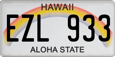 HI license plate EZL933