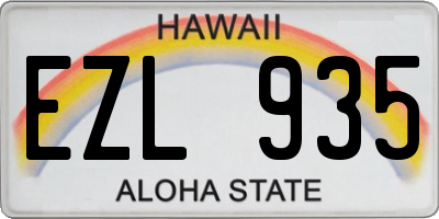 HI license plate EZL935