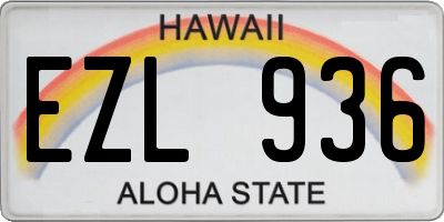 HI license plate EZL936