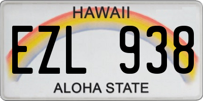 HI license plate EZL938