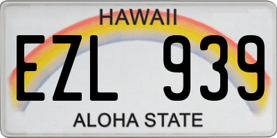 HI license plate EZL939