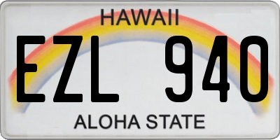 HI license plate EZL940