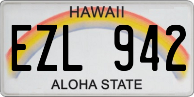 HI license plate EZL942