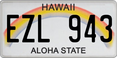 HI license plate EZL943