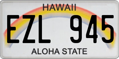HI license plate EZL945