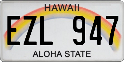 HI license plate EZL947