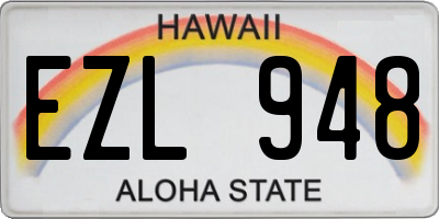 HI license plate EZL948
