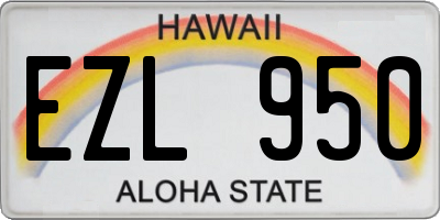 HI license plate EZL950