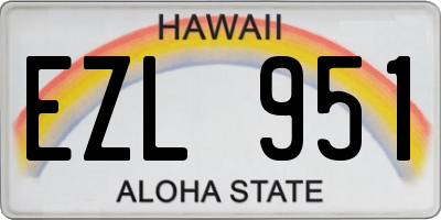 HI license plate EZL951