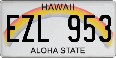 HI license plate EZL953