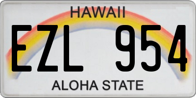 HI license plate EZL954