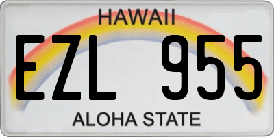 HI license plate EZL955