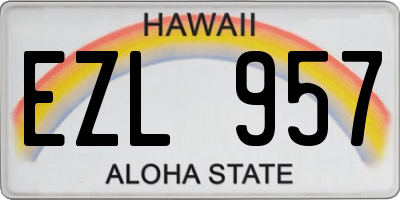 HI license plate EZL957