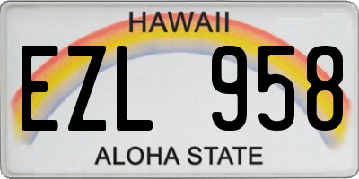 HI license plate EZL958