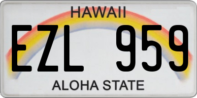 HI license plate EZL959