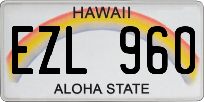 HI license plate EZL960