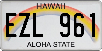 HI license plate EZL961