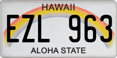 HI license plate EZL963
